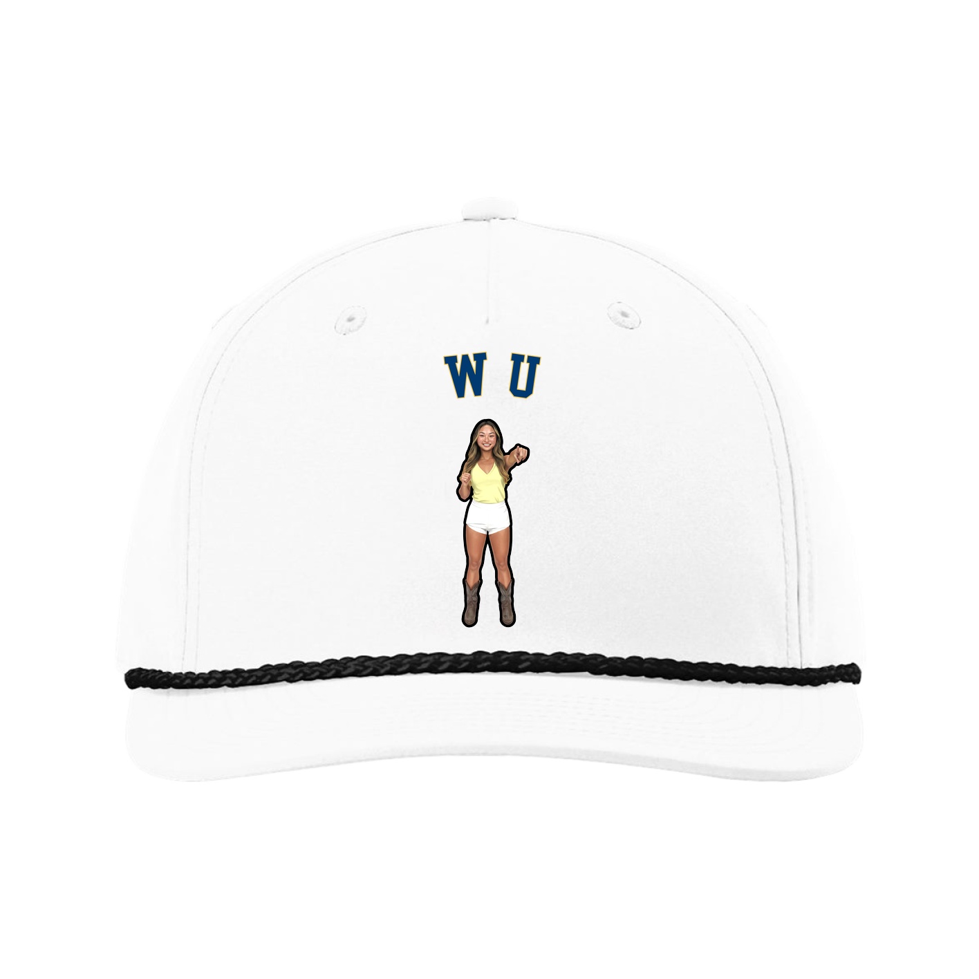 Five-Panel Classic Rope Cap — Shirsey Arch in White