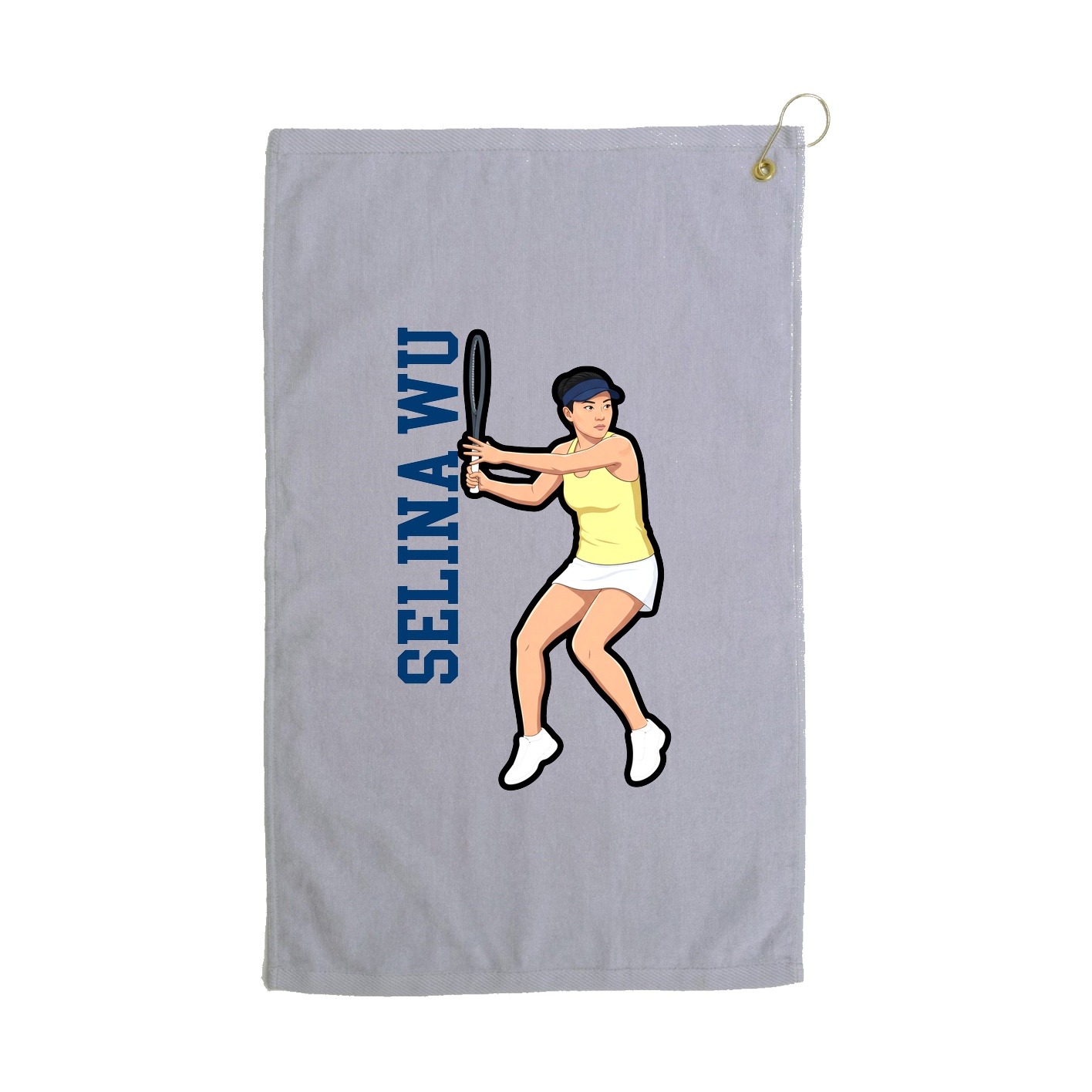 Golf Towel — Name Vertical in Grey