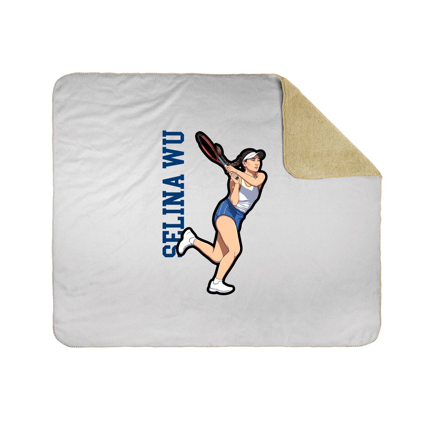 Throw Blanket — Name Vertical in White