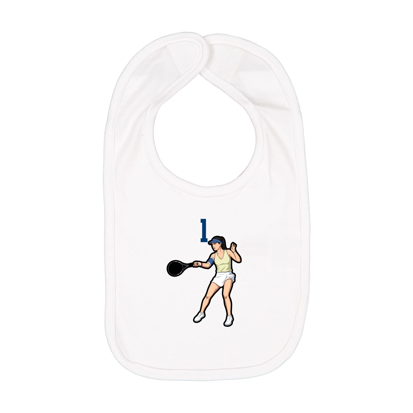 Infant Bib — Number Top in White