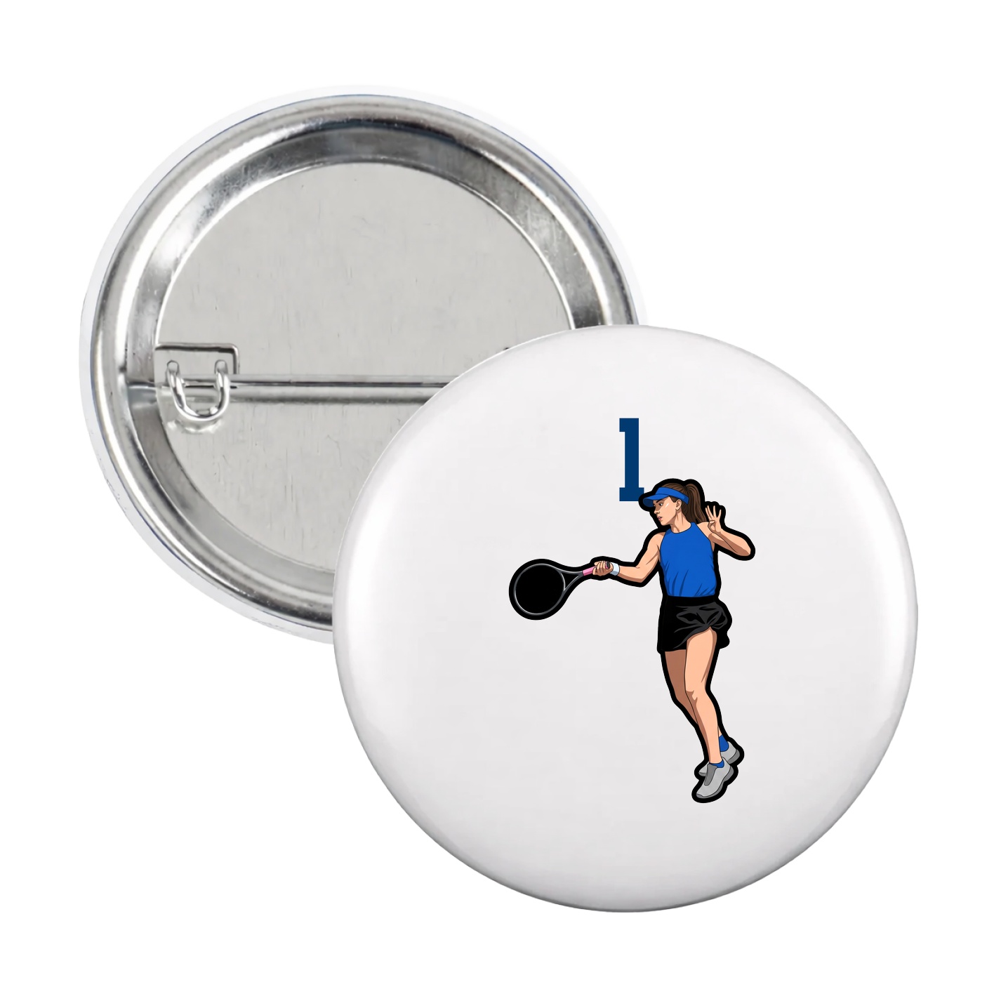 Game Day Button — Number Top in White