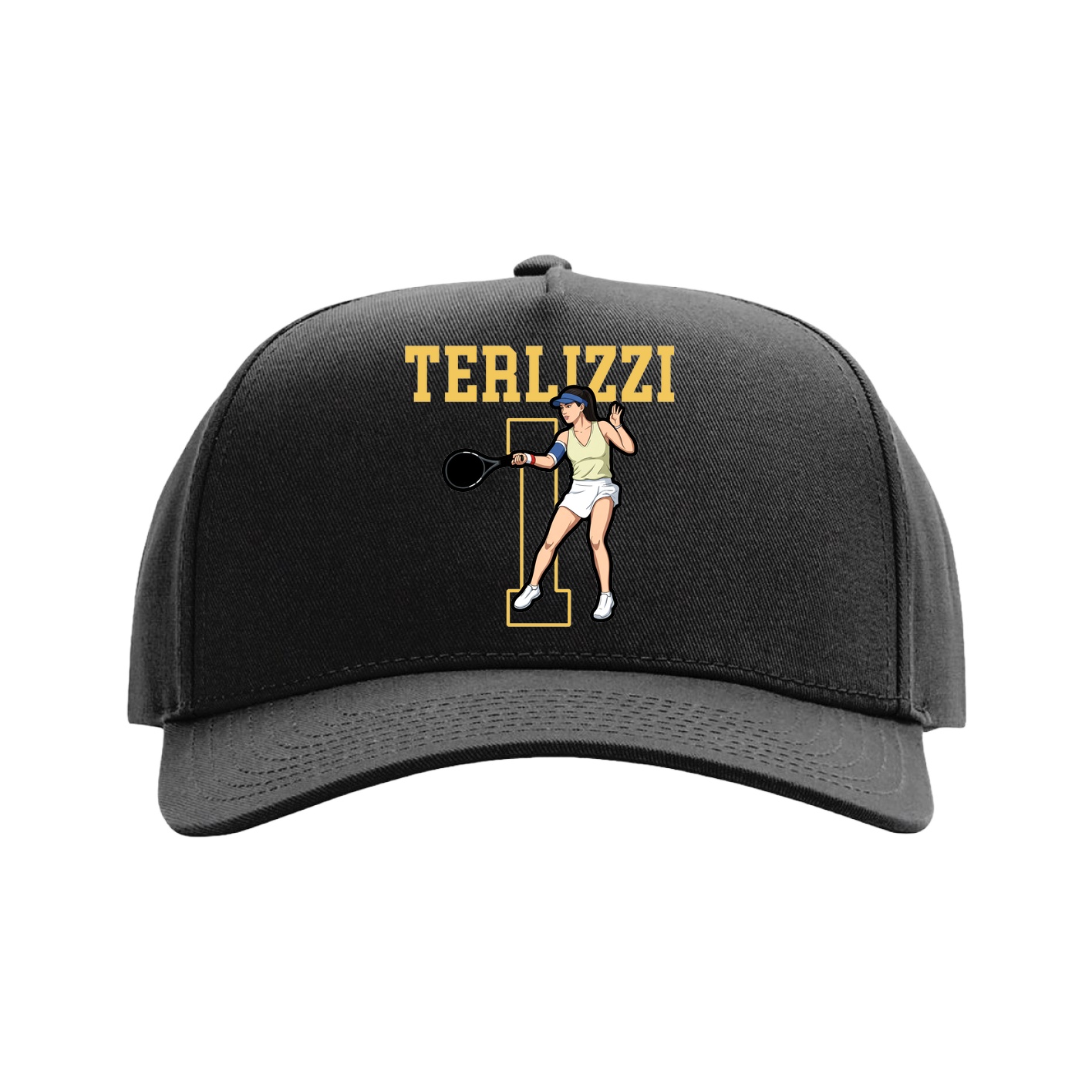 Full Fabric Five-Panel Champ Cap — Shirsey in Black