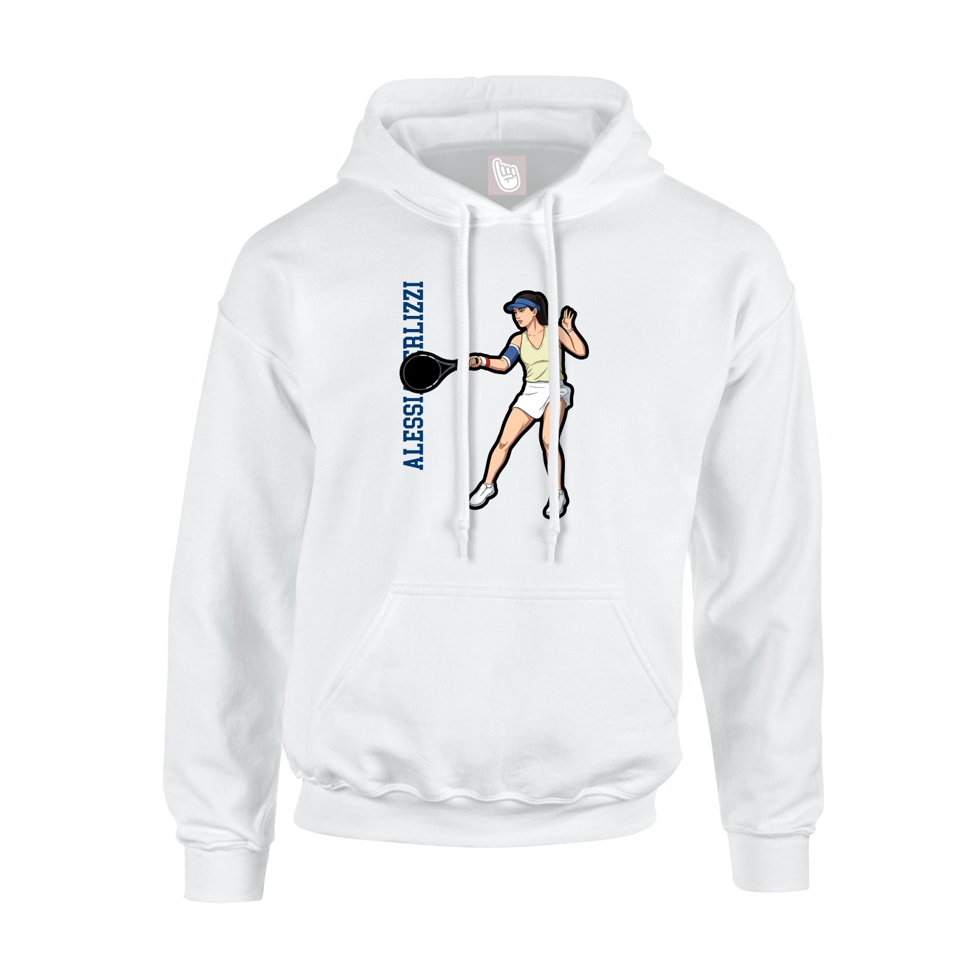 Youth Hoodie — Name Vertical in White