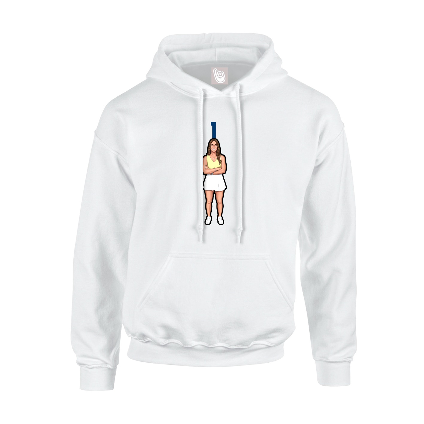 Hoodie — Number Top in White