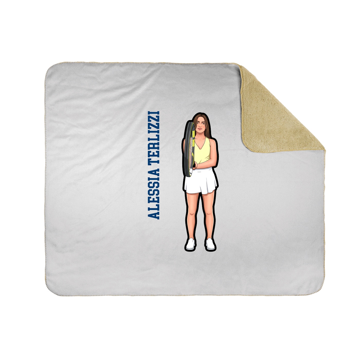 Throw Blanket — Name Vertical in White