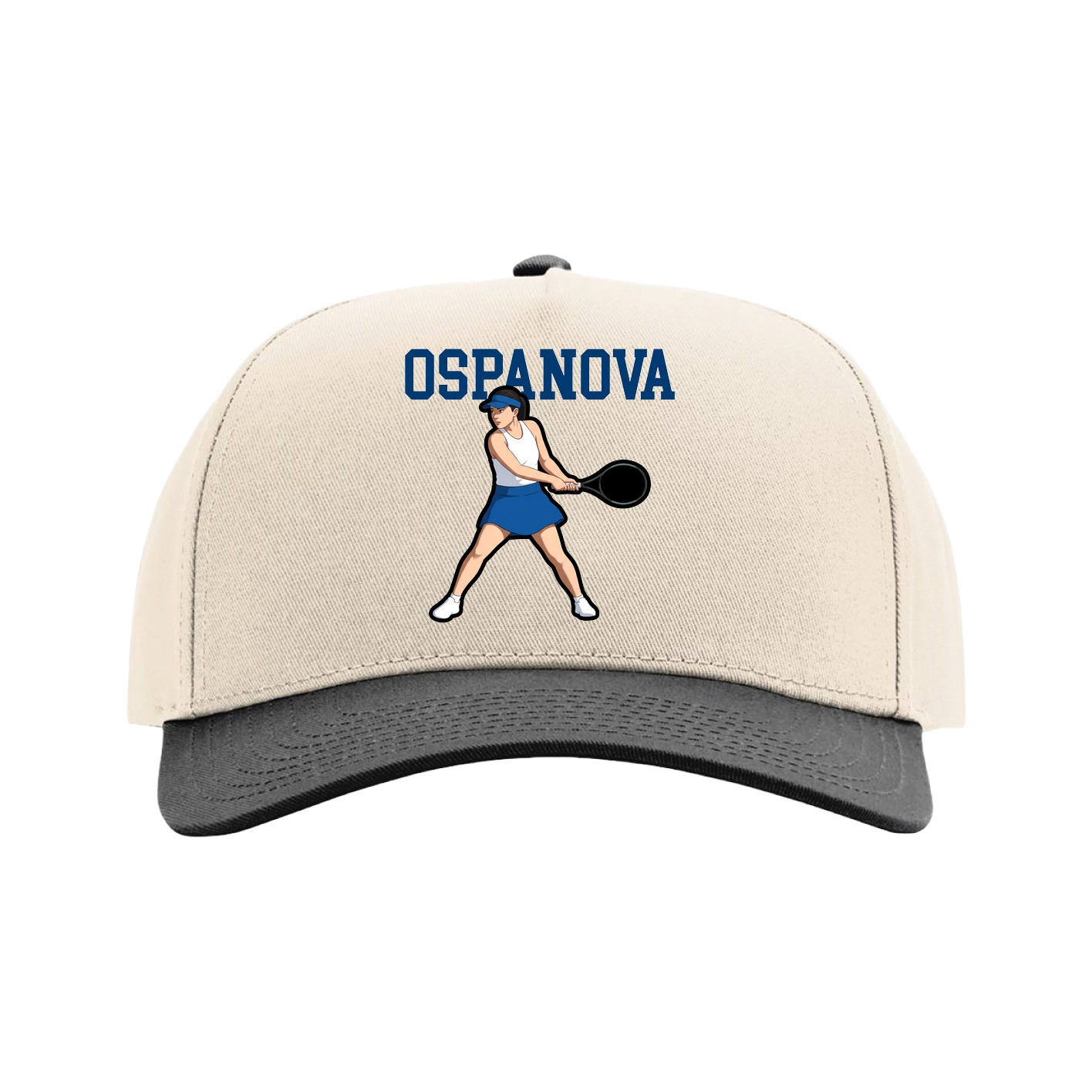 Full Fabric Five-Panel Champ Cap — Shirsey in Cream/Black