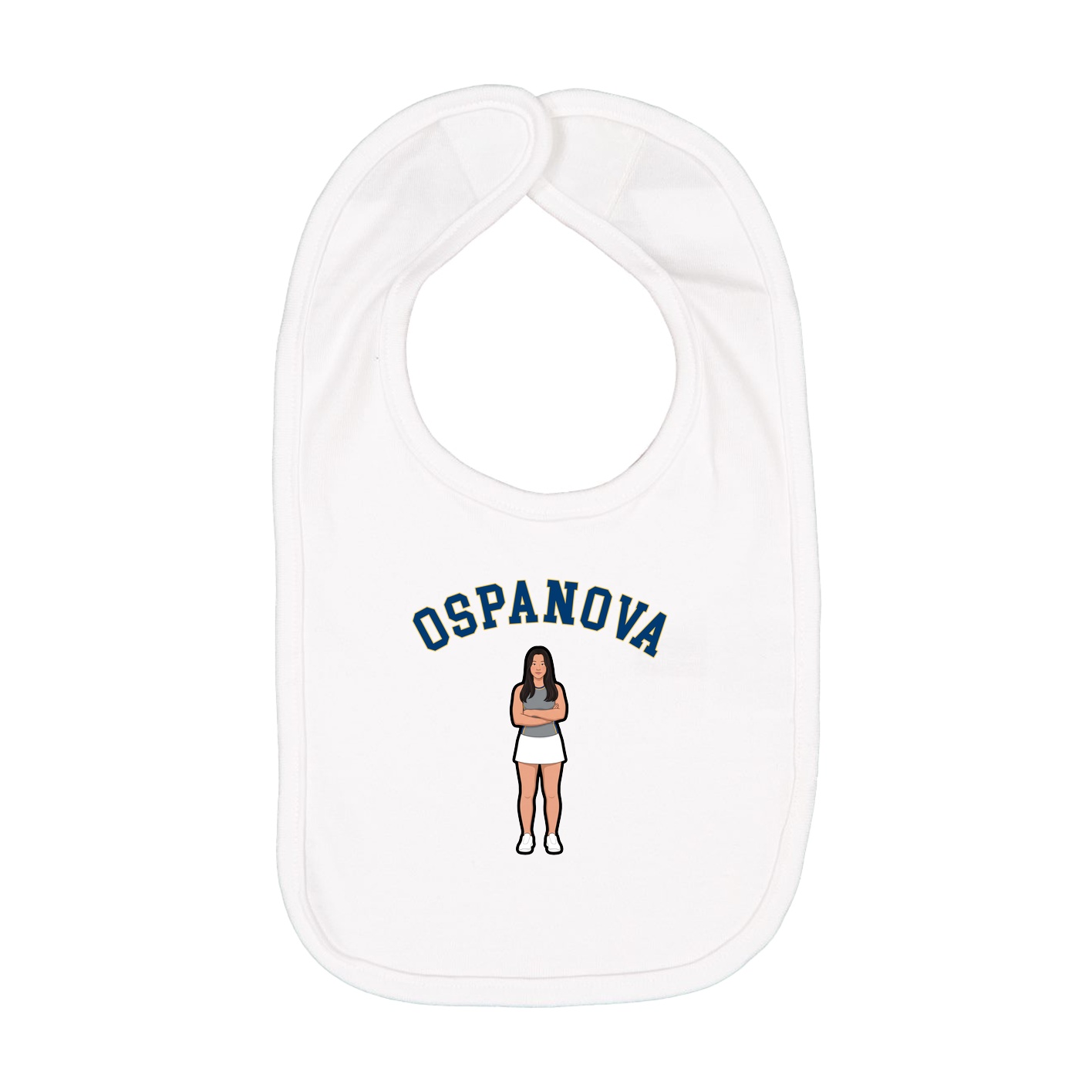 Infant Bib — Shirsey Arch in White