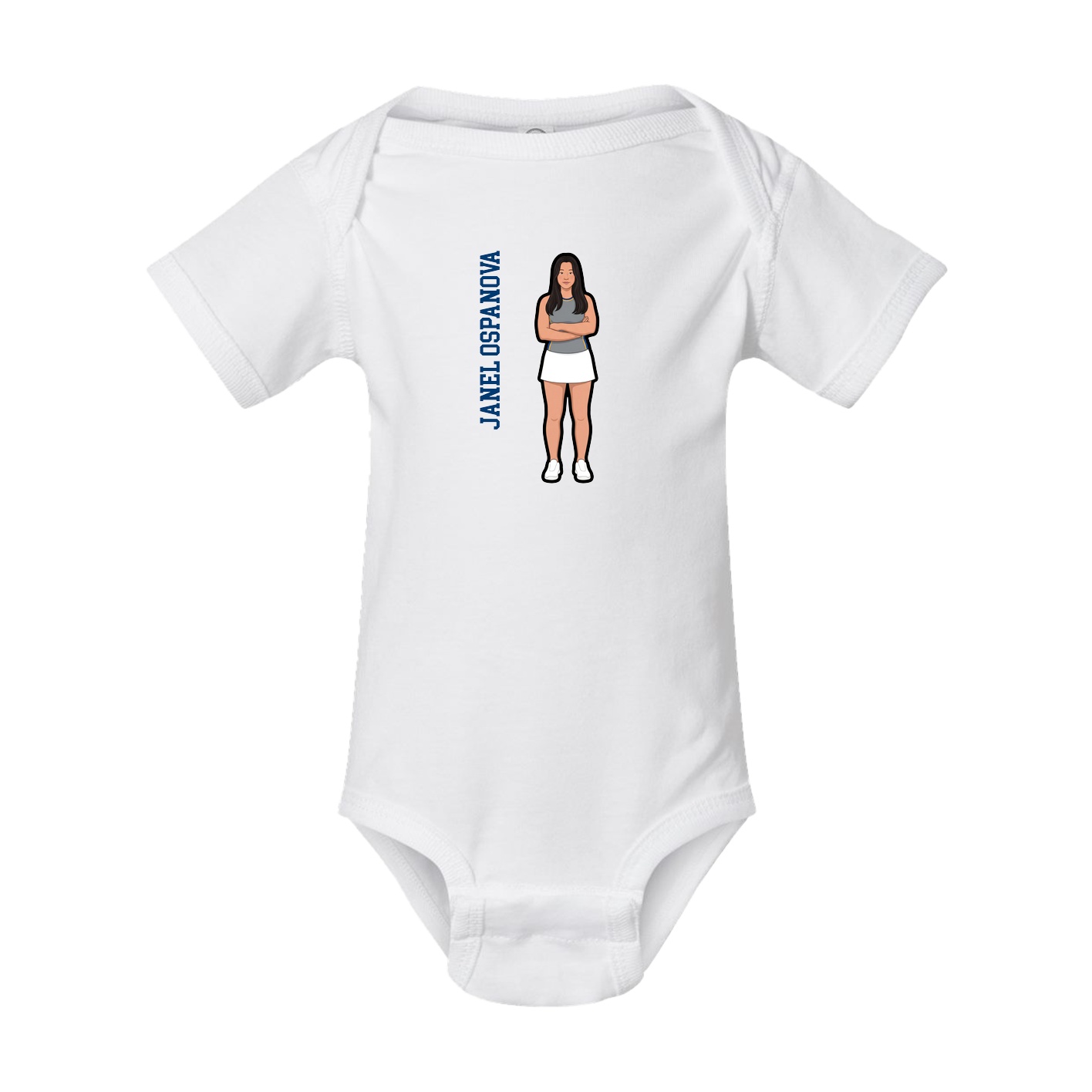 Baby Onesie — Name Vertical in White