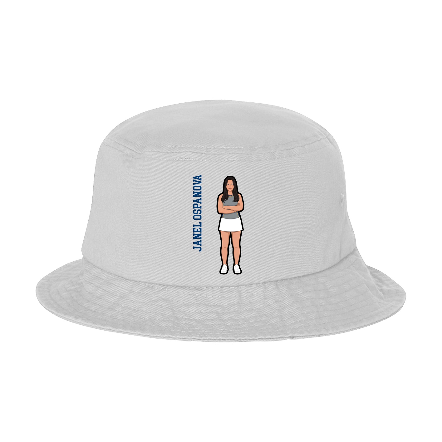 Bucket Cap — Name Vertical in White