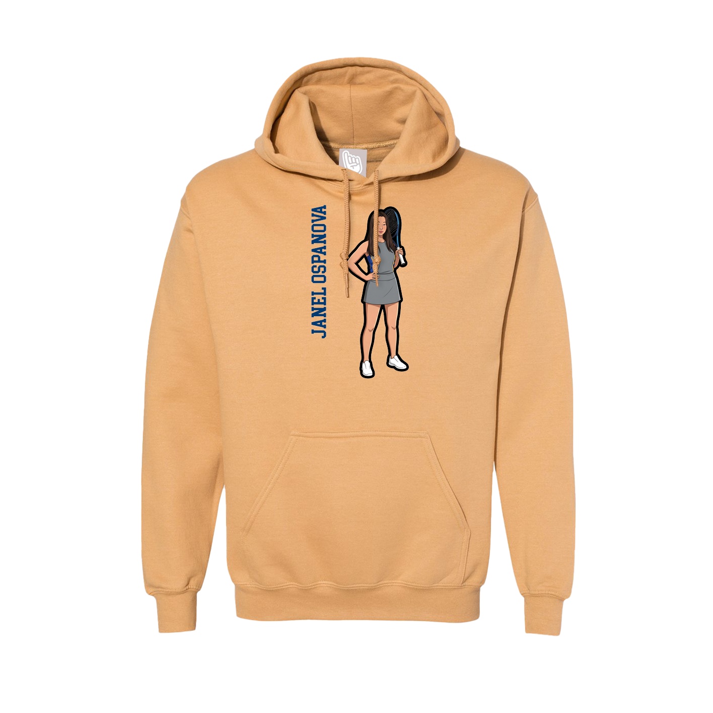 Hoodie — Name Vertical in Vegas Gold