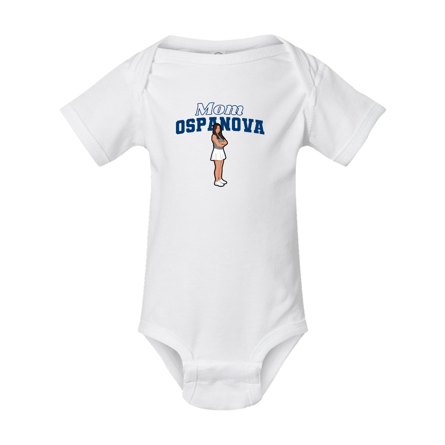 Baby Onesie — Mothers Day Block in White