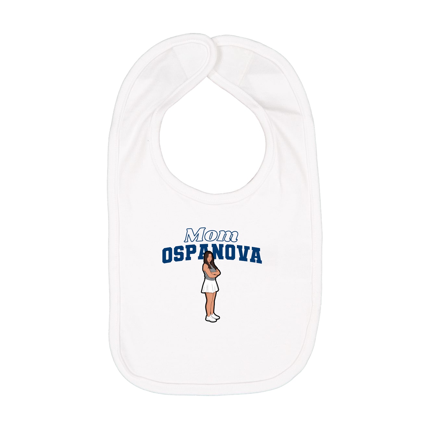 Infant Bib — Mothers Day Block in White