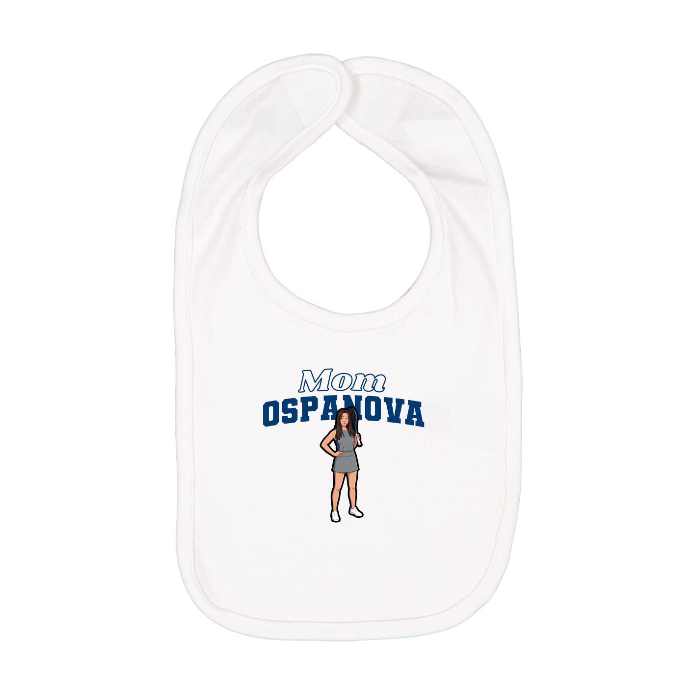 Infant Bib — Mothers Day Block in White