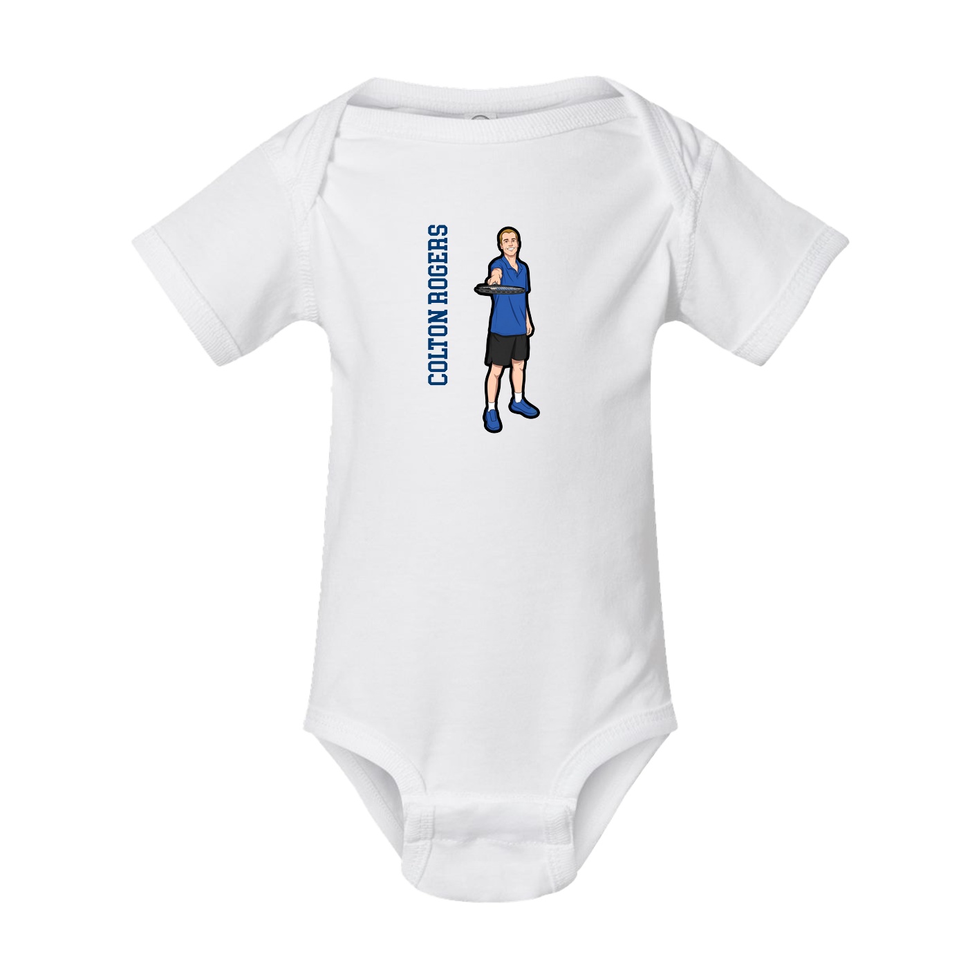 Baby Onesie — Name Vertical in White