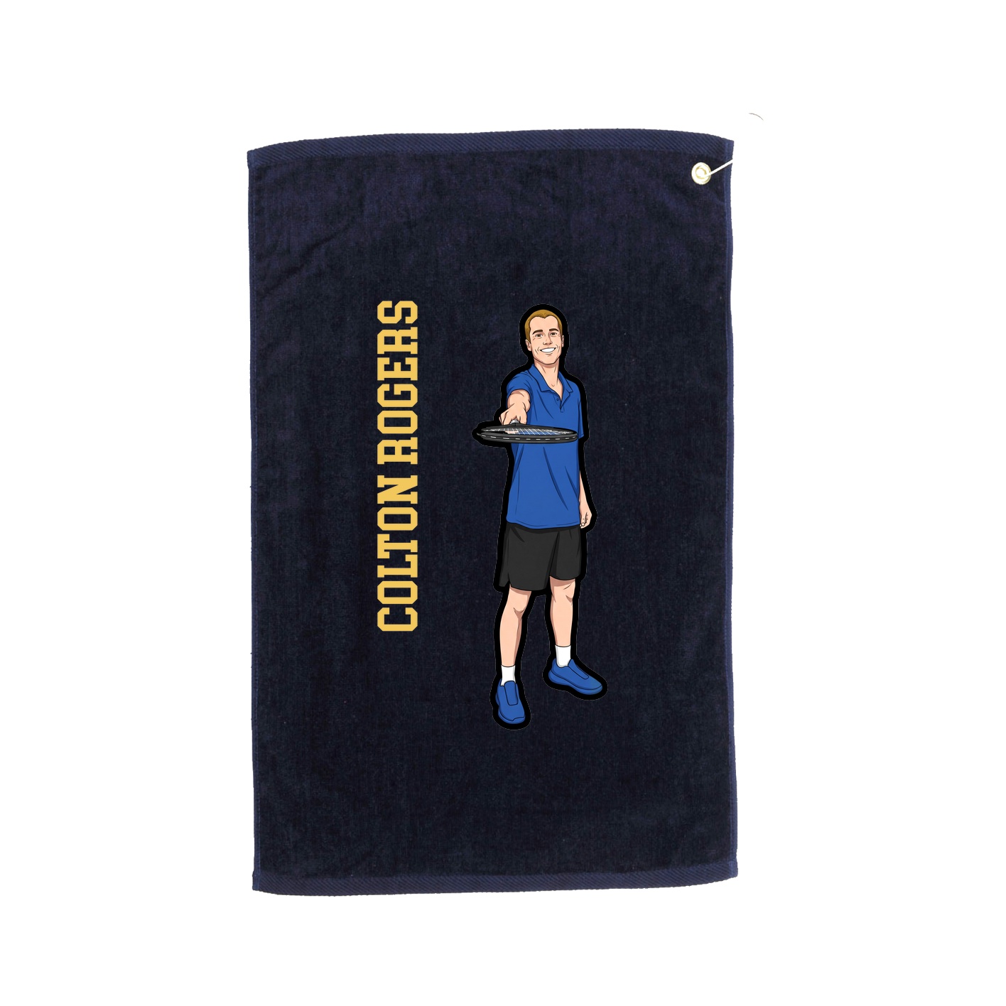 Golf Towel — Name Vertical in Navy