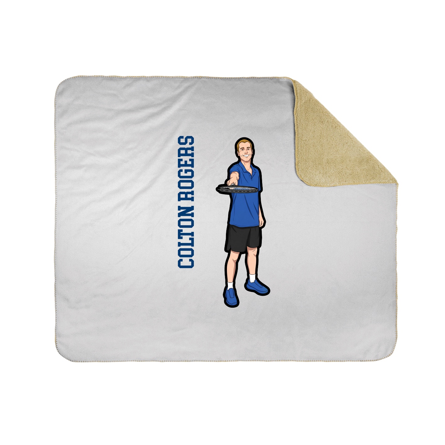Throw Blanket — Name Vertical in White