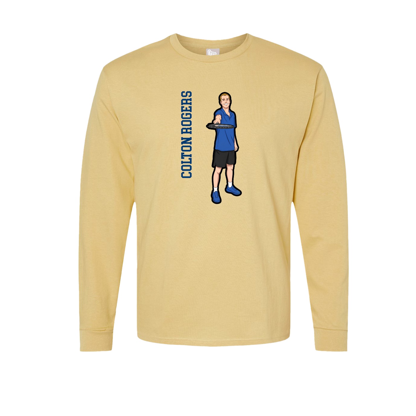 Long Sleeve Tee — Name Vertical in Vegas Gold