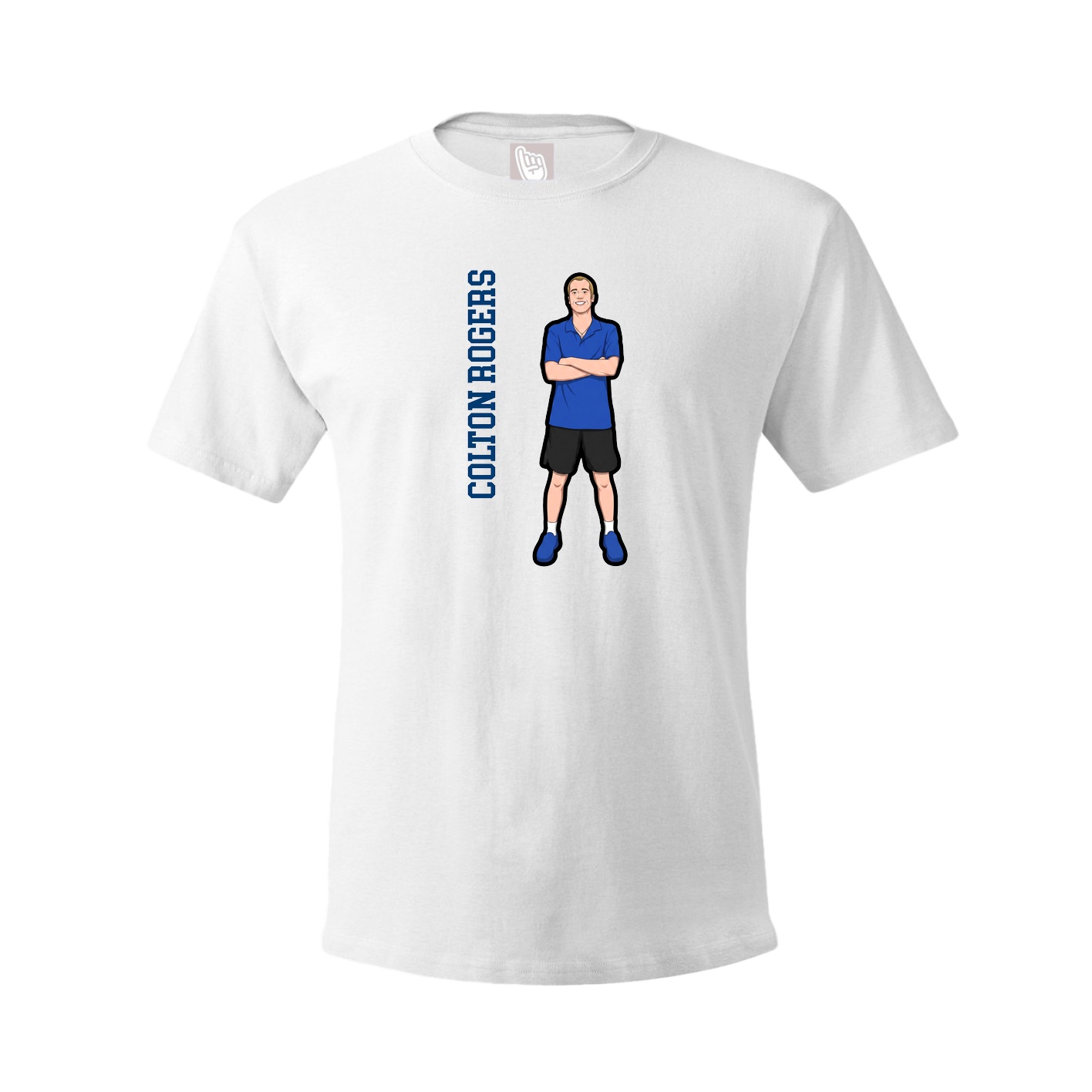 Youth Tee — Name Vertical in White