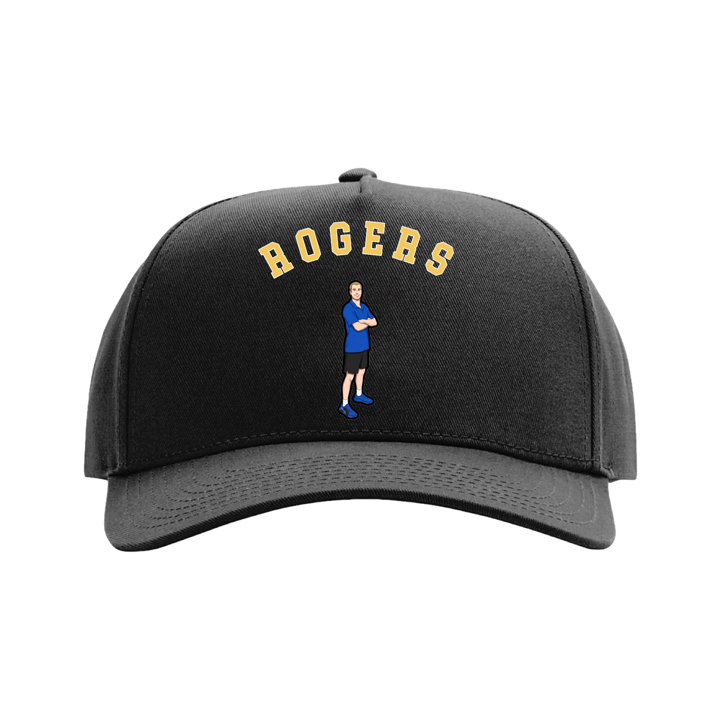 Full Fabric Five-Panel Champ Cap — Shirsey Arch in Black