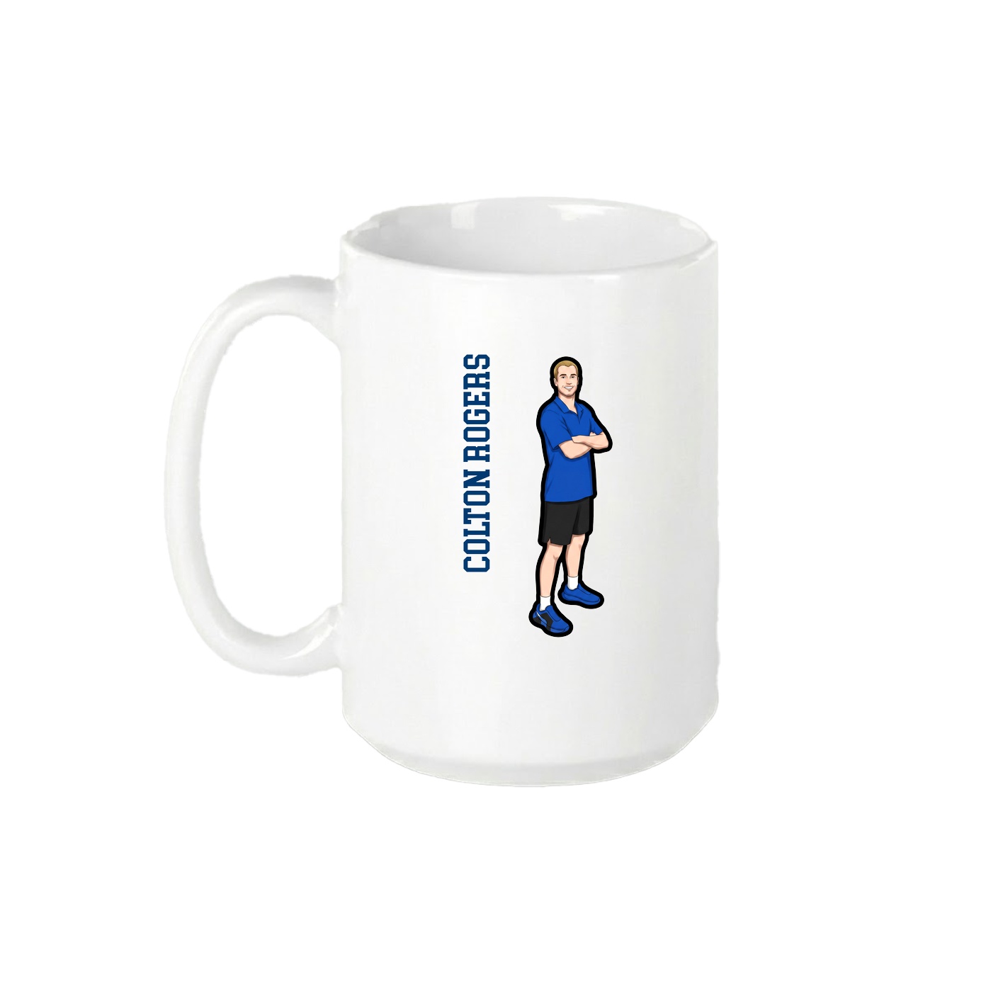 15oz Coffee Mug — Name Vertical in White