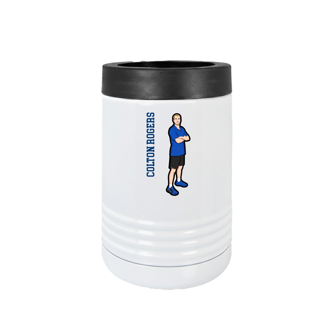 Beverage Holder — Name Vertical in White
