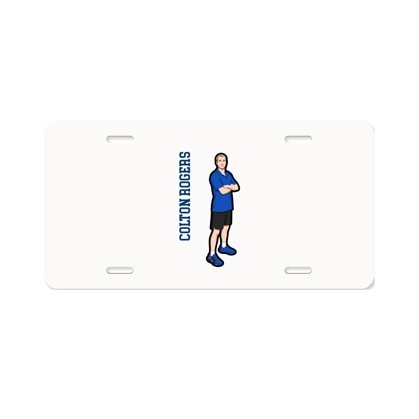 License Plate — Name Vertical in Classic