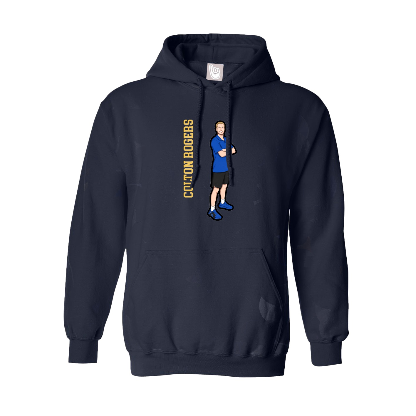 Youth Hoodie — Name Vertical in Navy