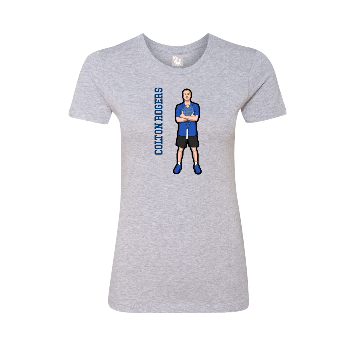 Womens Tee — Name Vertical in Grey