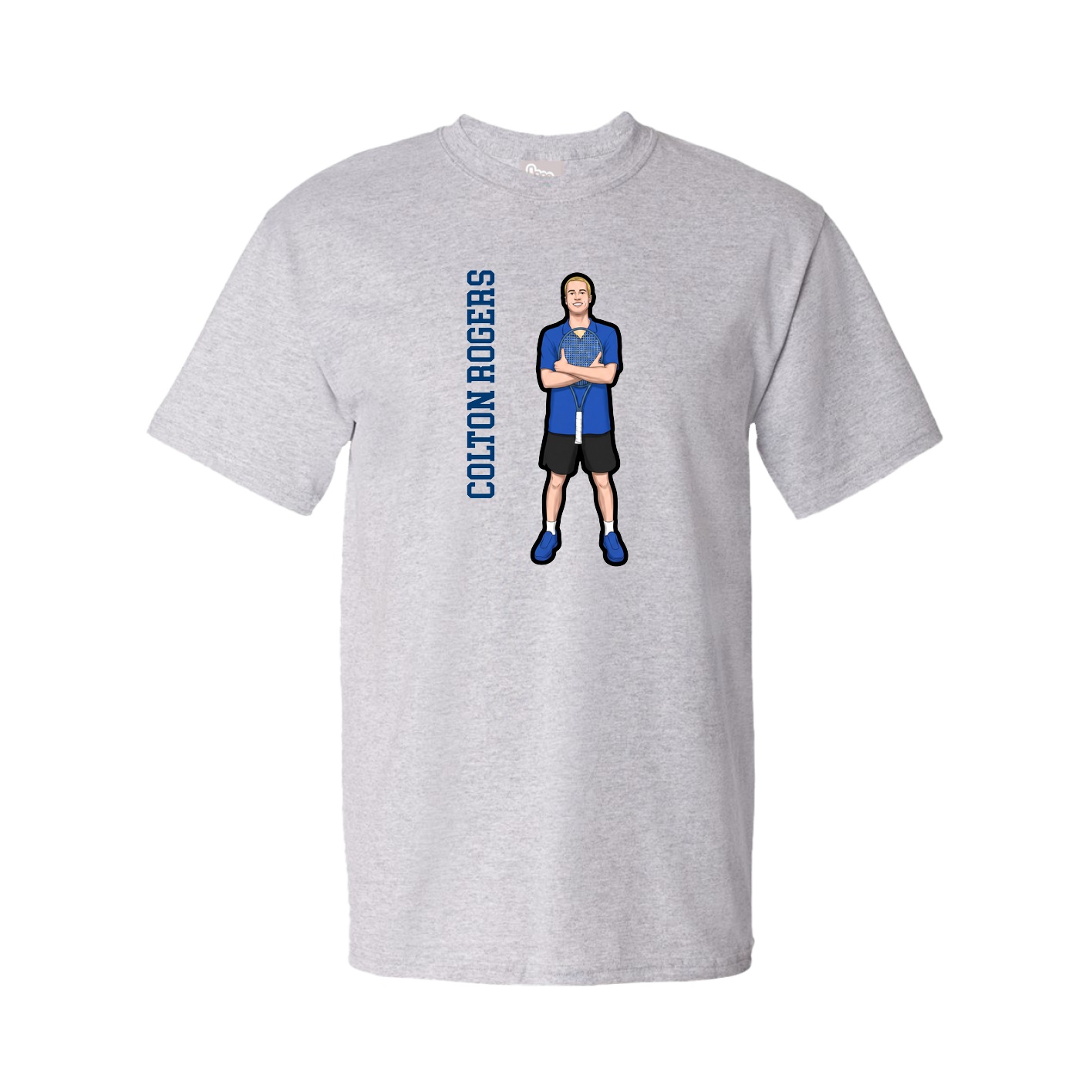 Youth Tee — Name Vertical in Grey