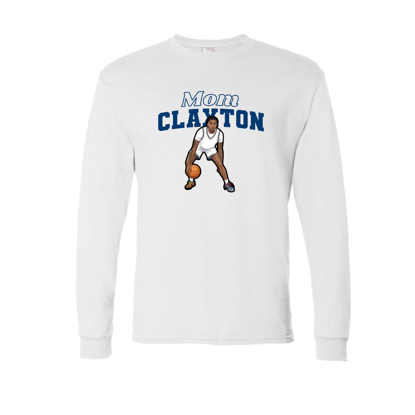Long Sleeve Tee — Mothers Day Block in White