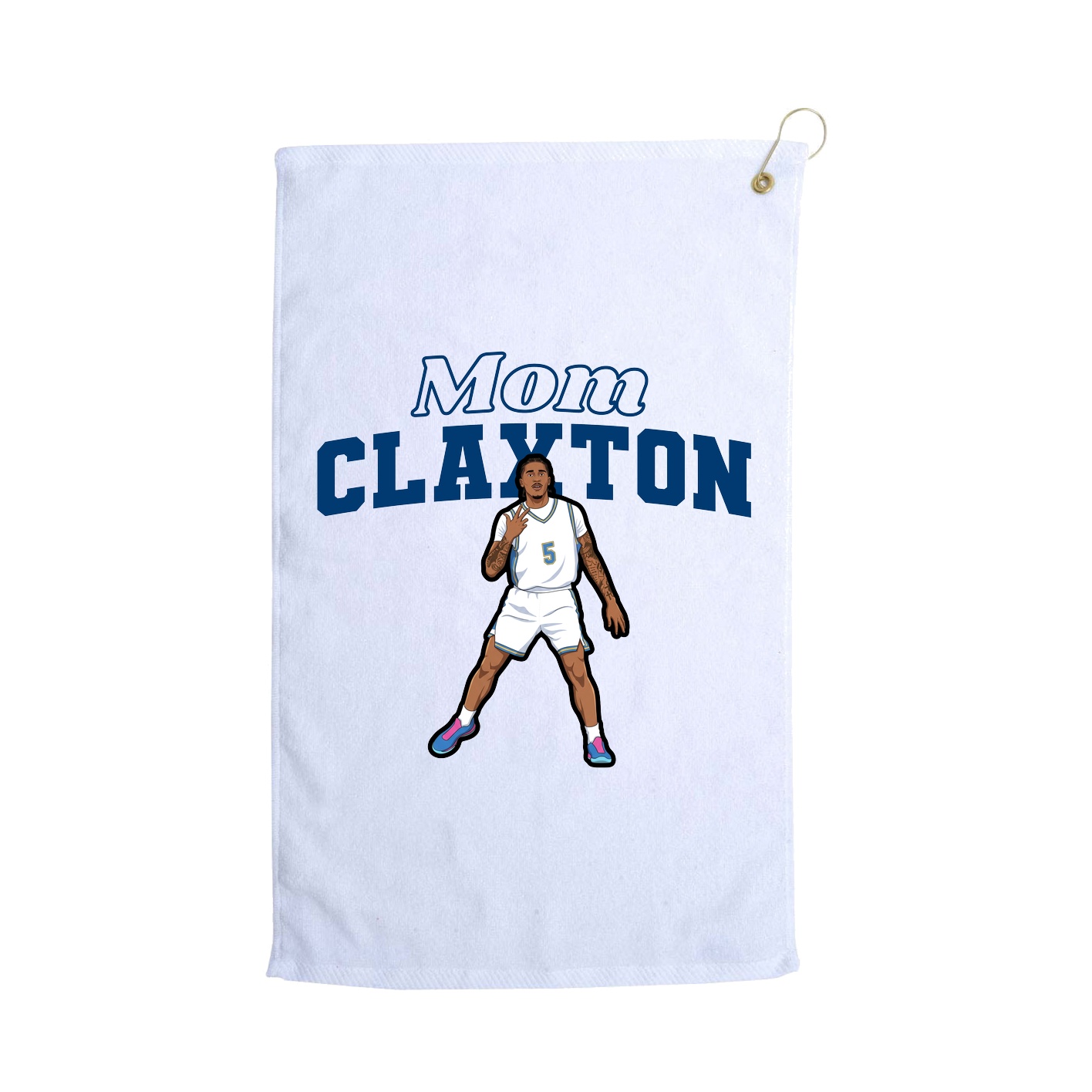 Golf Towel — Mothers Day Block in White