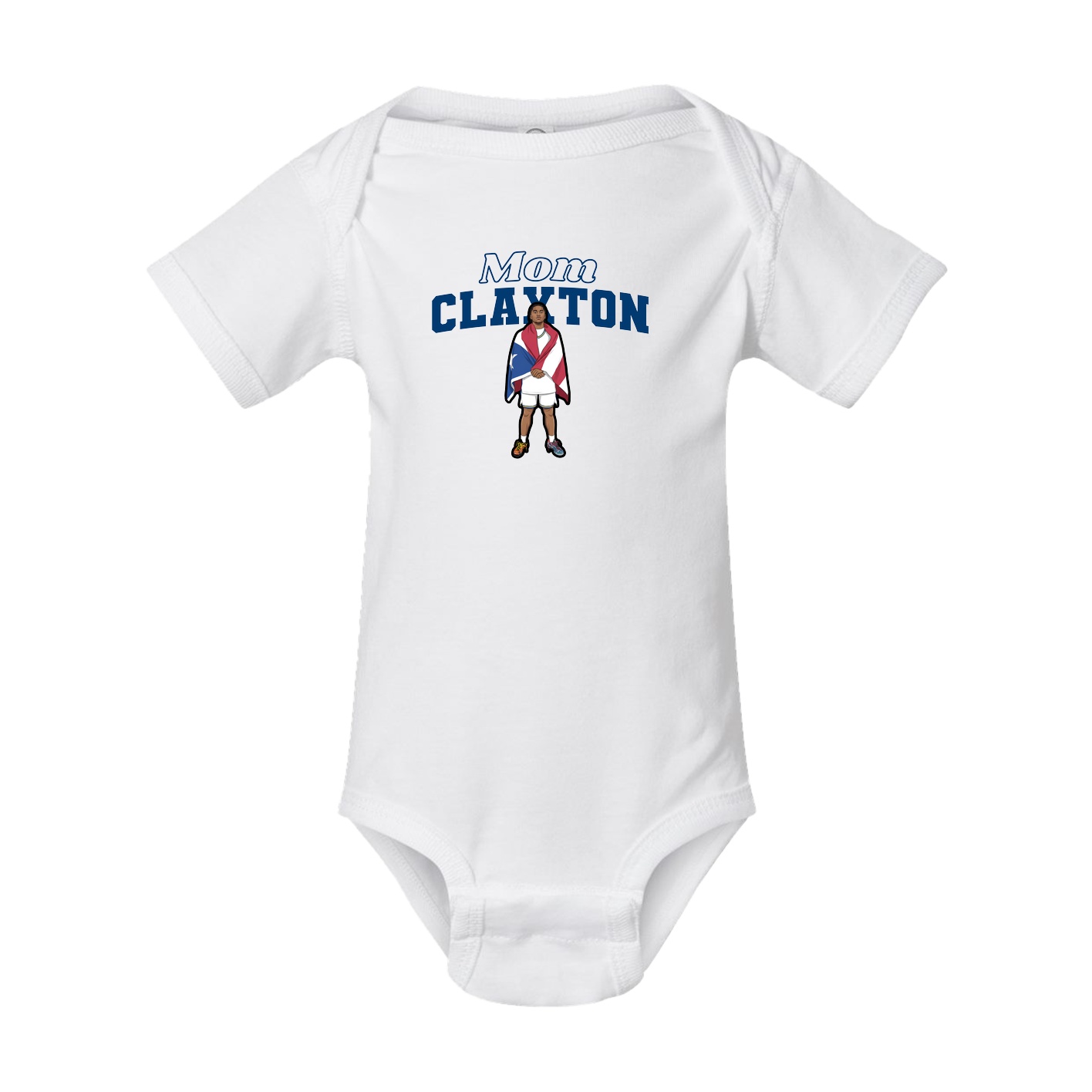 Baby Onesie — Mothers Day Block in White