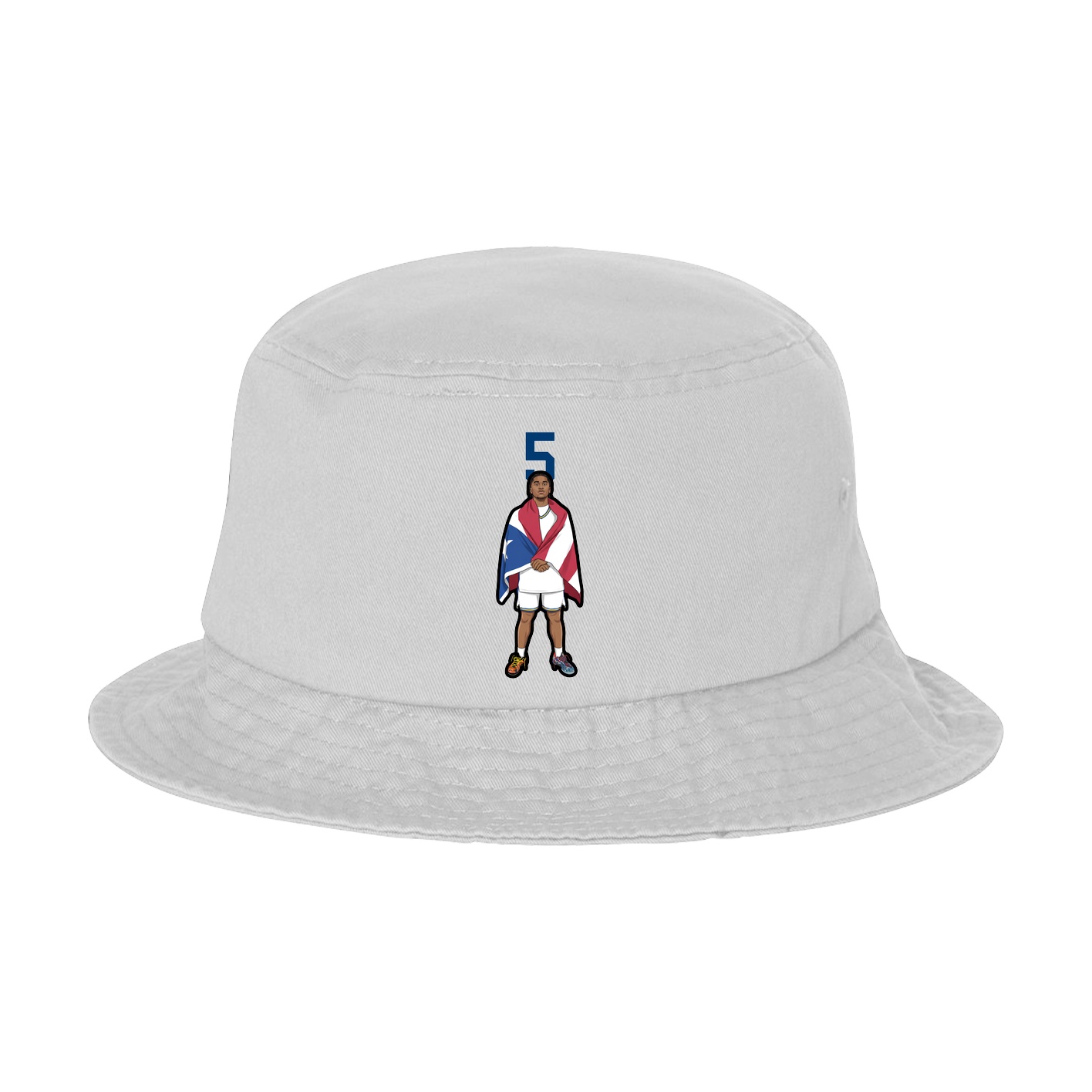 Bucket Cap — Number Top in White