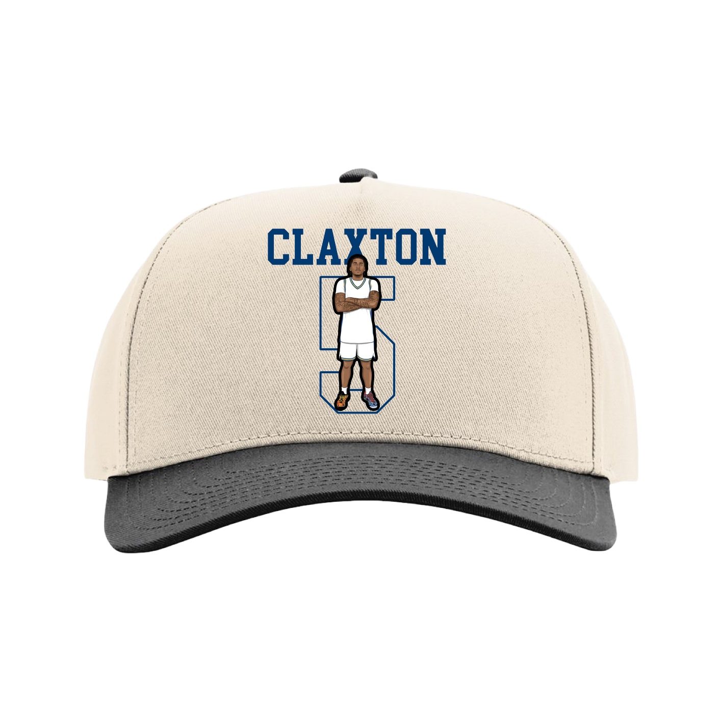 Full Fabric Five-Panel Champ Cap — Shirsey in Cream/Black