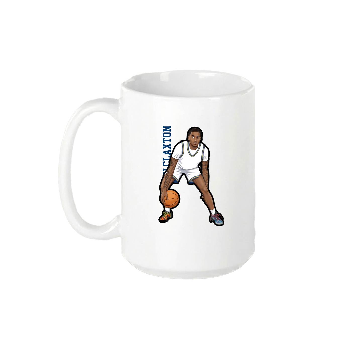 15oz Coffee Mug — Name Vertical in White