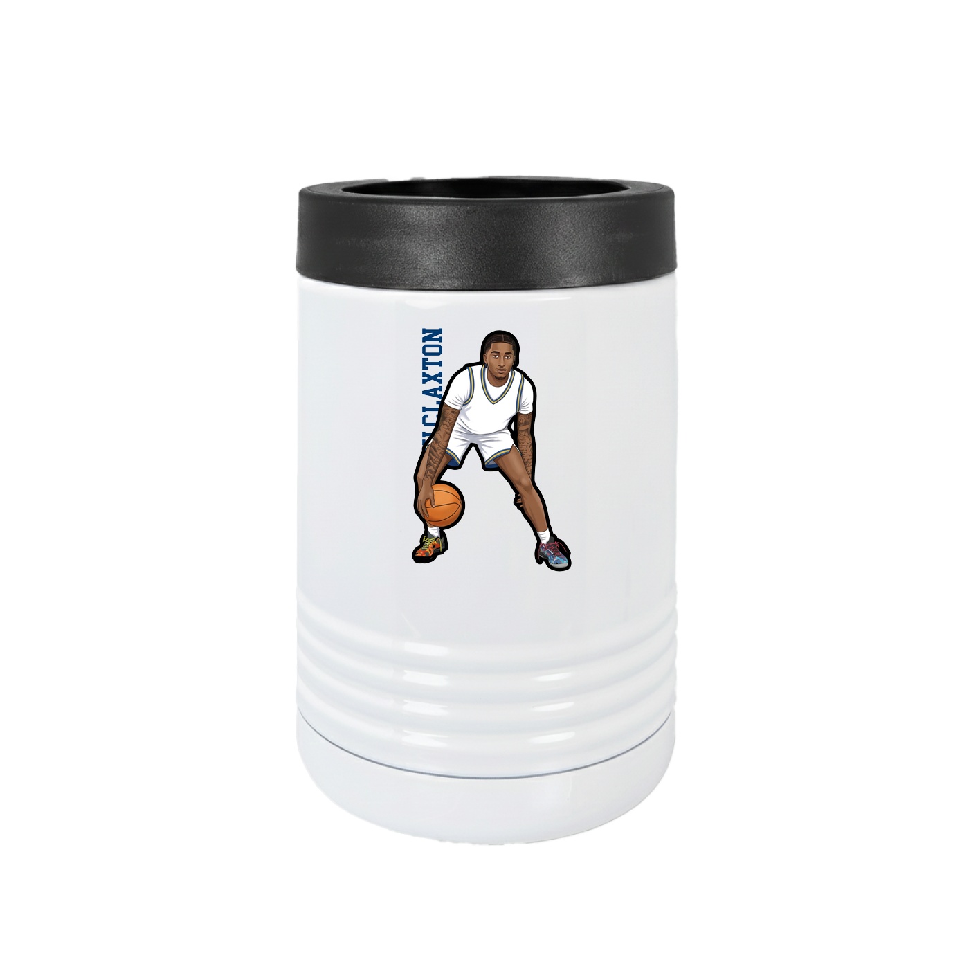 Beverage Holder — Name Vertical in White