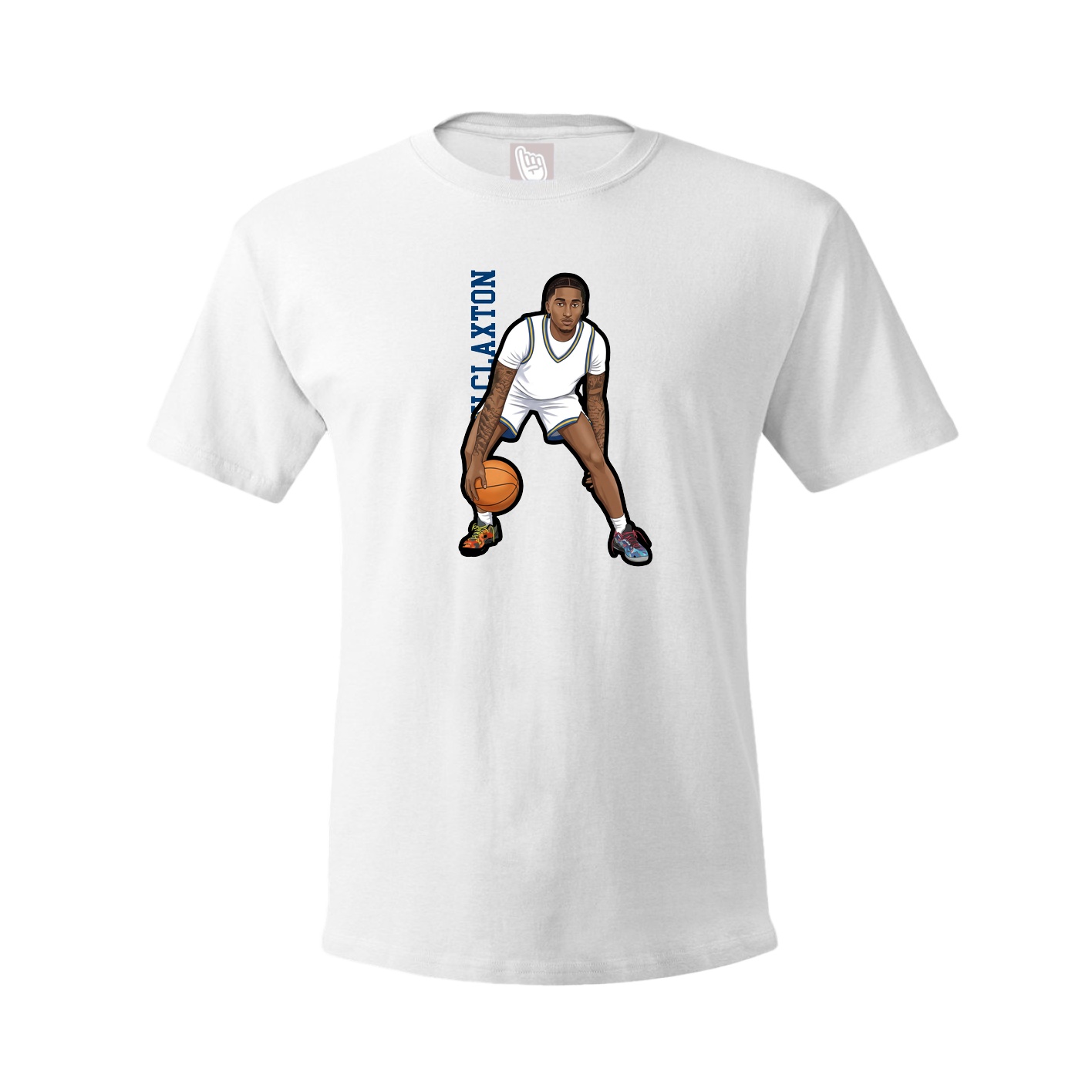 Youth Tee — Name Vertical in White