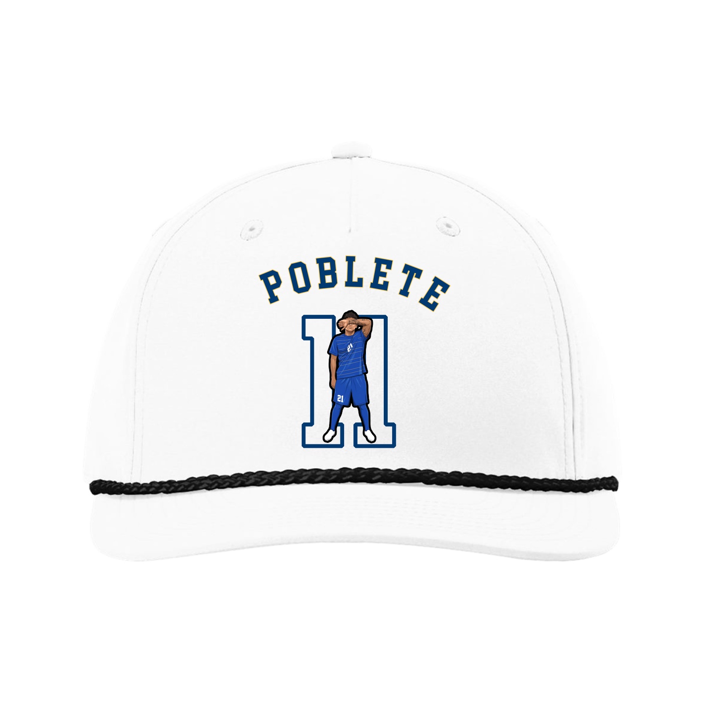 Five-Panel Classic Rope Cap — Shirsey Arch in White