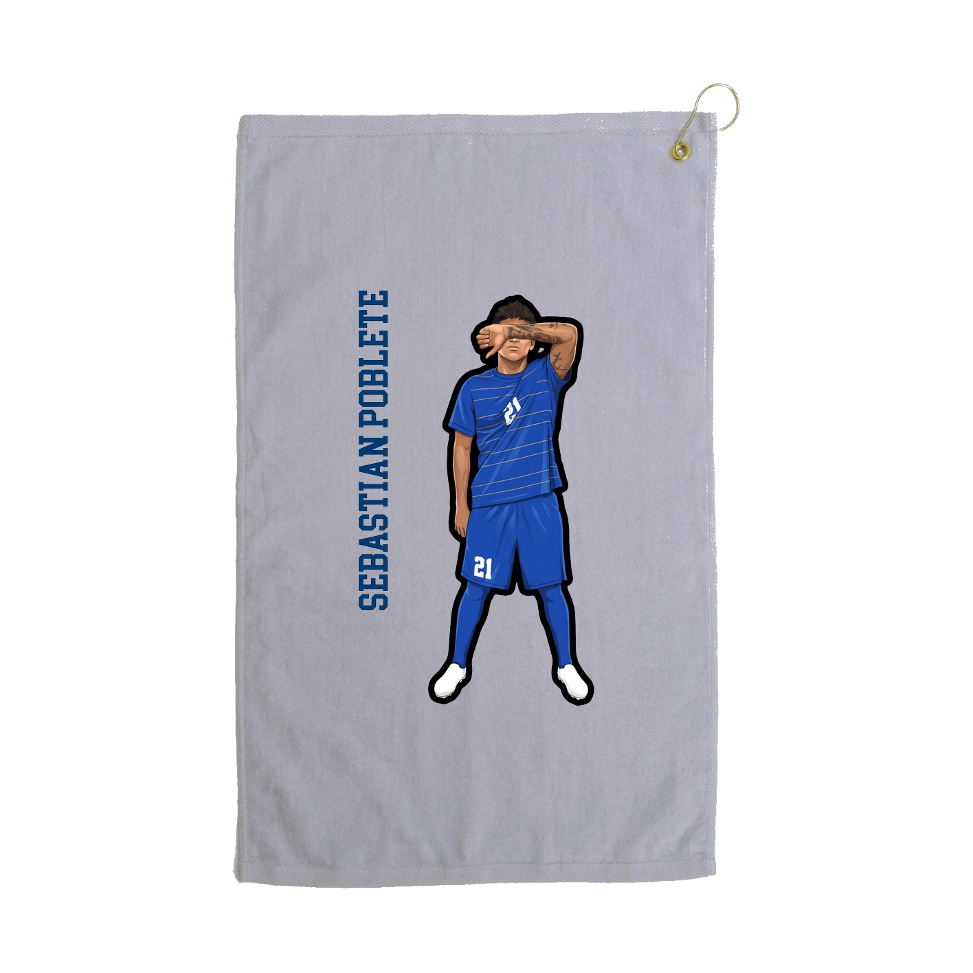Golf Towel — Name Vertical in Grey