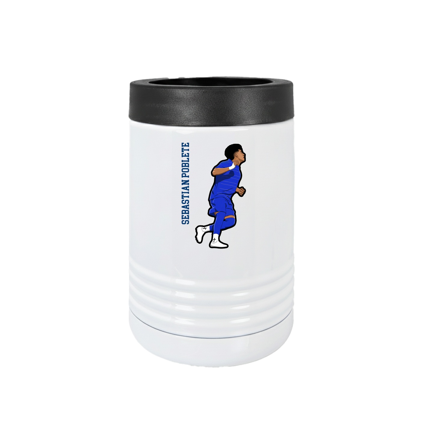 Beverage Holder — Name Vertical in White