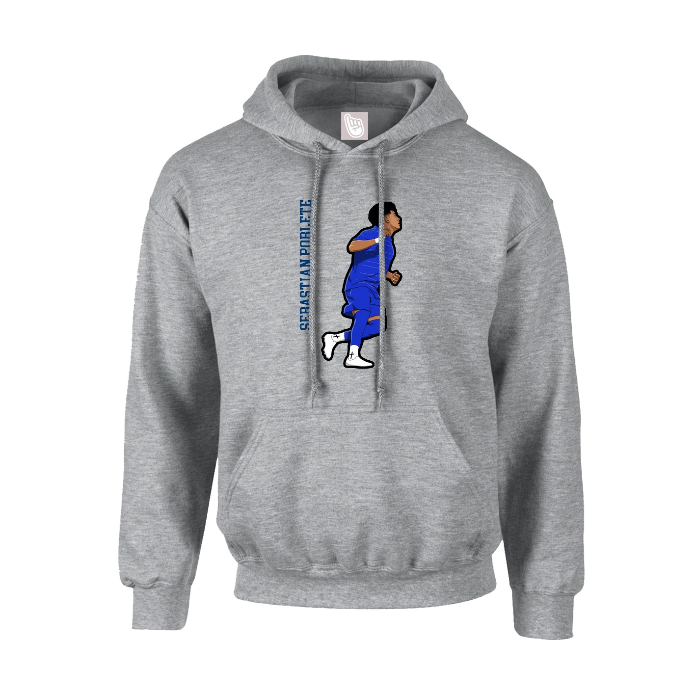 Youth Hoodie — Name Vertical in Grey