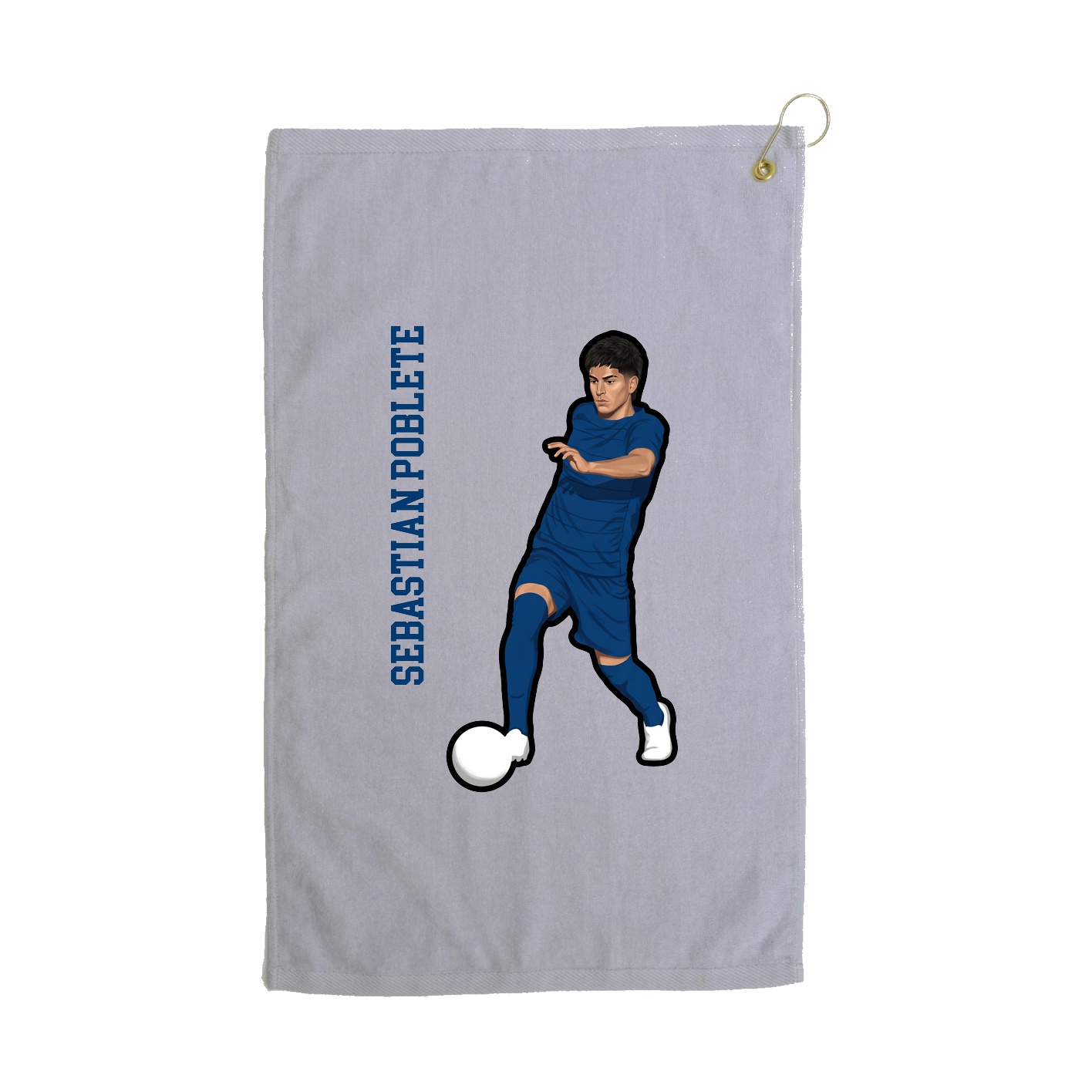Golf Towel — Name Vertical in Grey