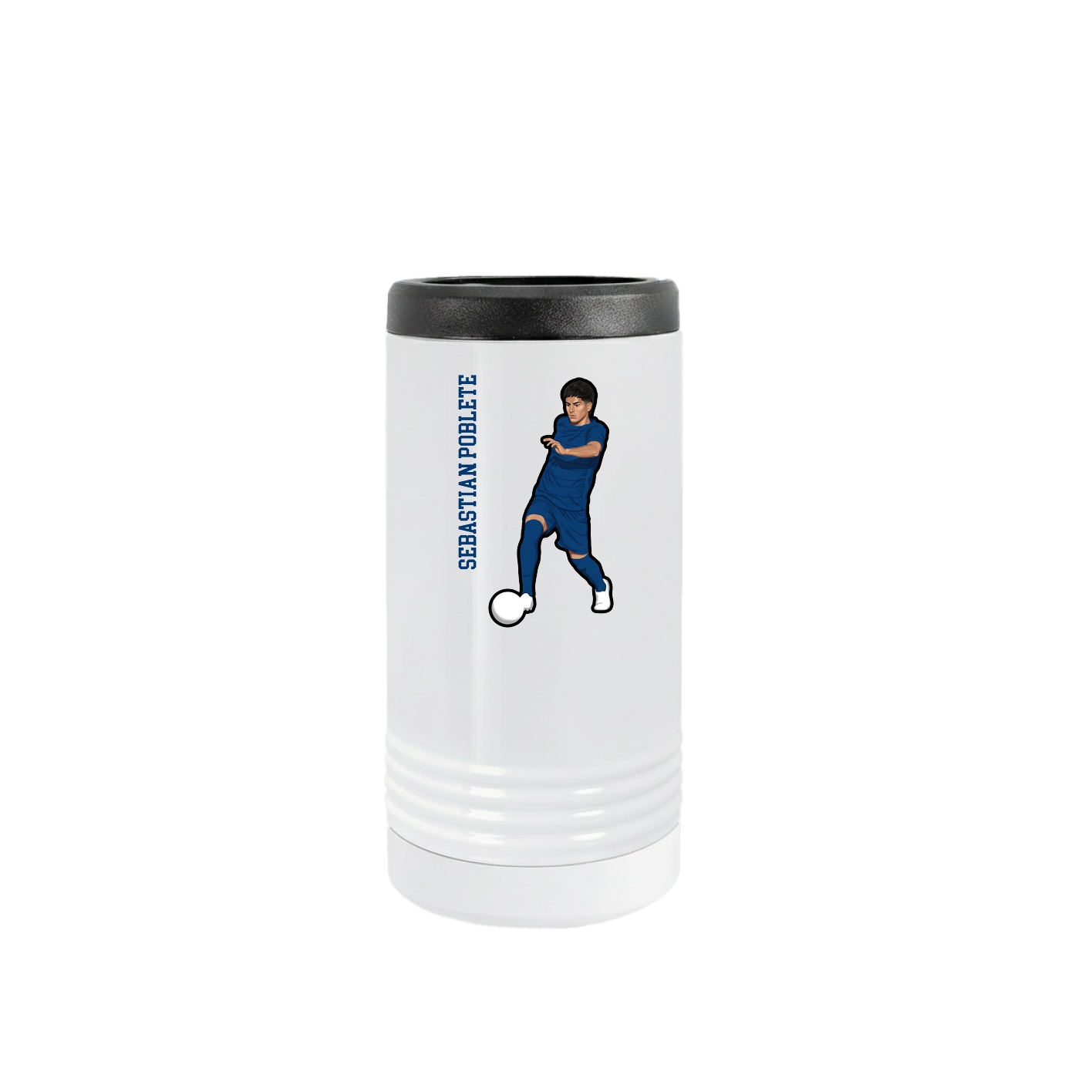 Slim Beverage Holder — Name Vertical in White