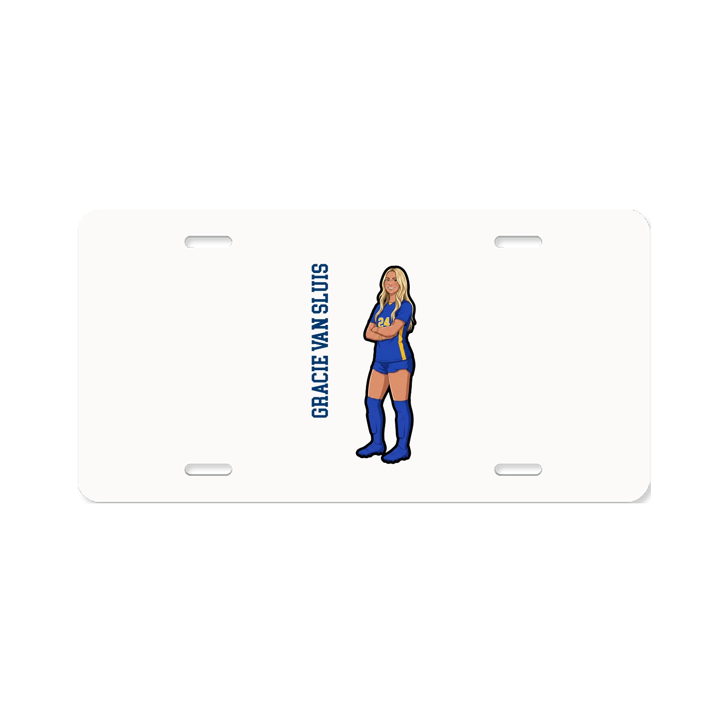 License Plate — Name Vertical in Classic
