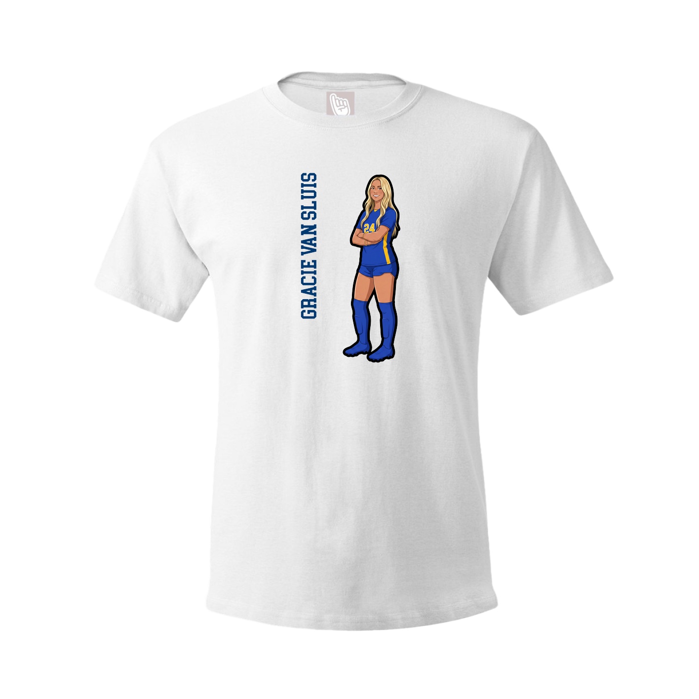 Tee — Name Vertical in White