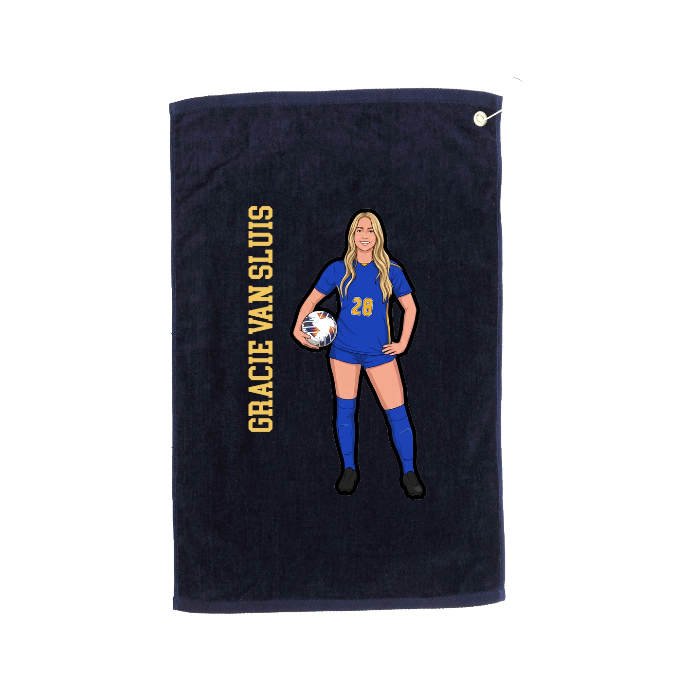 Golf Towel — Name Vertical in Navy