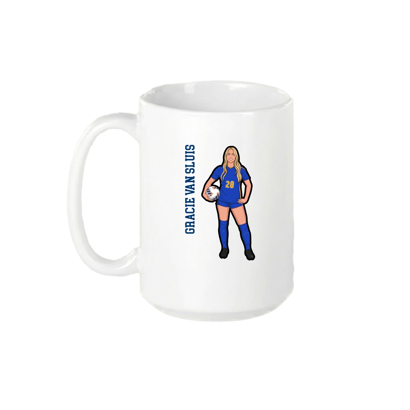 15oz Coffee Mug — Name Vertical in White