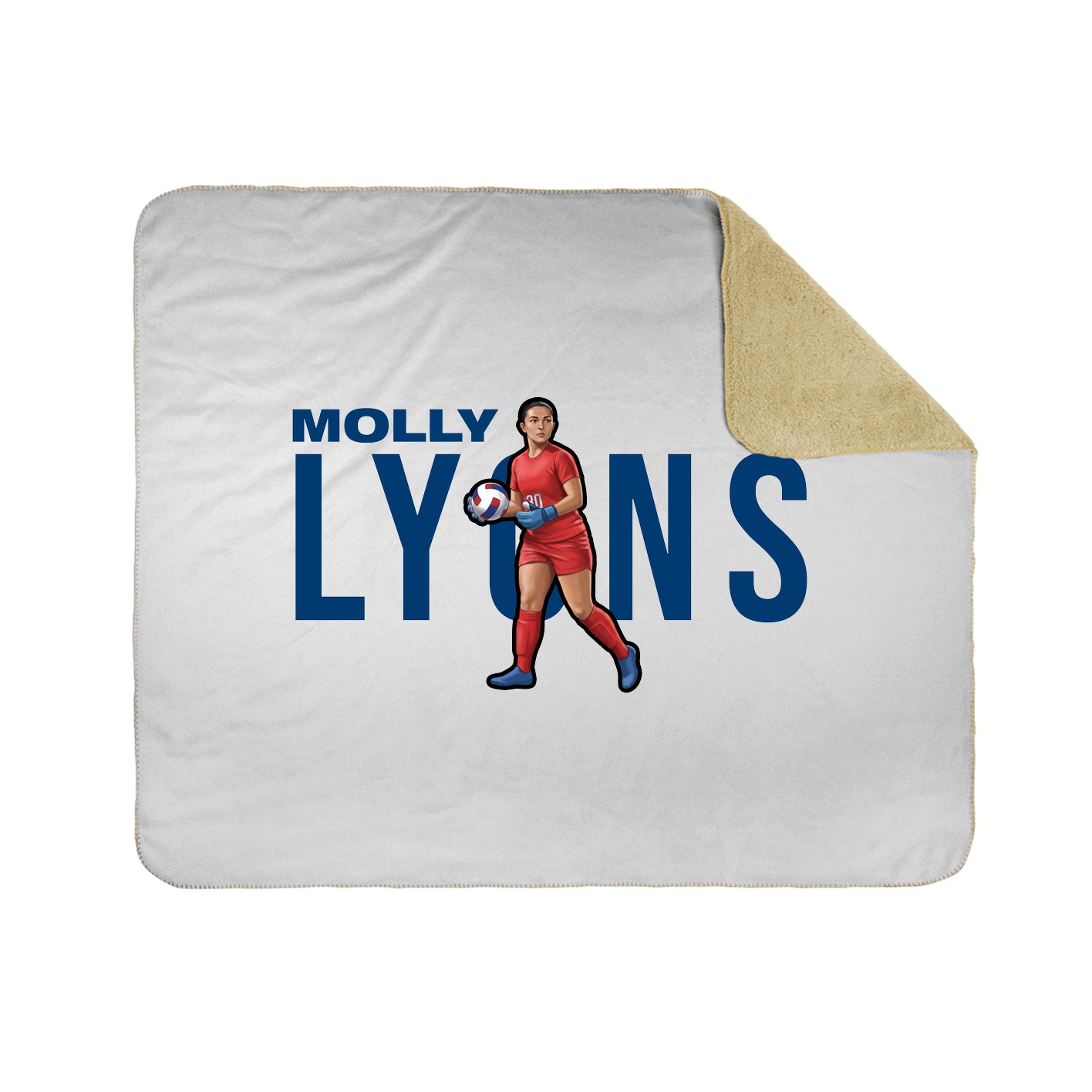 Throw Blanket — Player Name in White