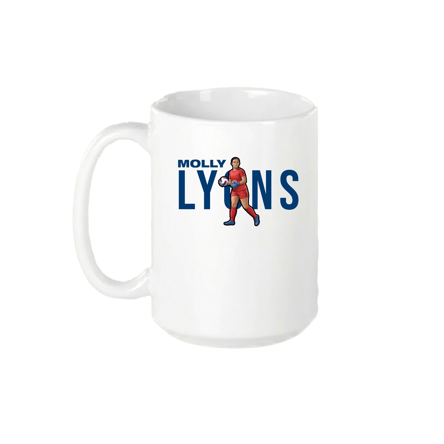 15oz Coffee Mug — Player Name in White