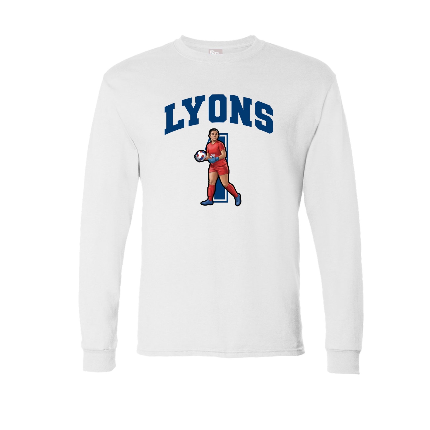 Long Sleeve Tee — Number in White